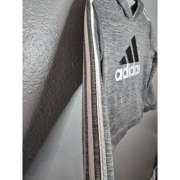 Adidas Boy's Gray Fleece Lined Hoodie Size Medium - Picture 4 of 5
